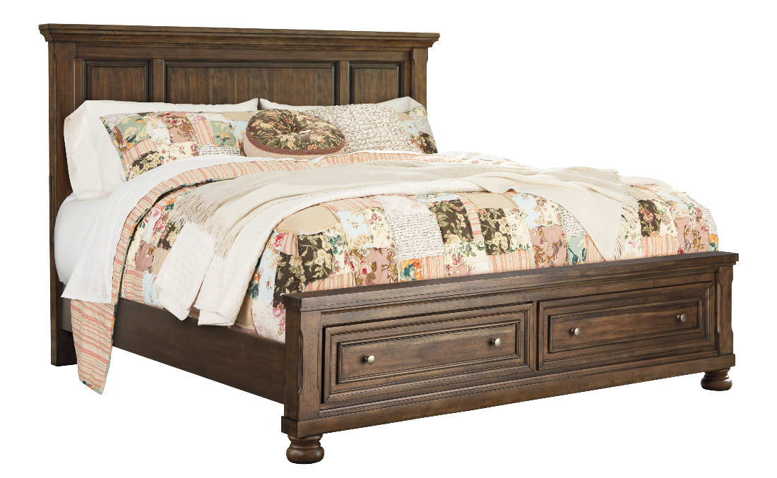 Flynnter King Storage Bed - Medium Brown Flynnter King Storage Bed - Medium Brown