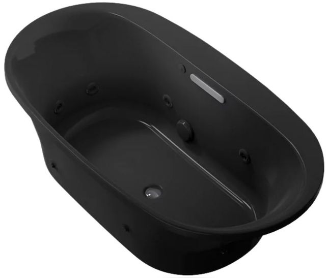KOHLER® Underscore® Black 66" x 36" Drop-In/ Undermount Heated Whirlpool Bath-0
