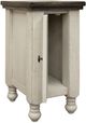 International Furniture Direct Stone Gray Top Chairside Table with Antiqued Ivory Base-0