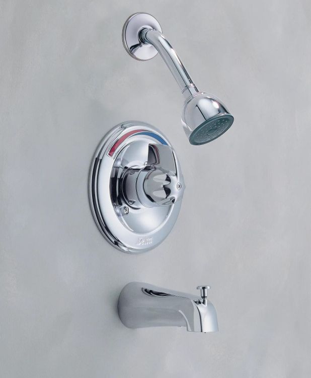 Delta Commercial HDF® Monitor(R) 13 Series Chrome Single Handle Blade Tub and Shower Trim-1