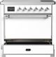 Ilve® Majestic III 36" White Pro Style Induction Range with Solid Door and Chrome Trim-2