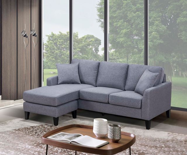 Mazin Furniture Douglas 2-Piece Gray Reversible Chaise Sofa Sectional-3