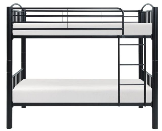 Mazin Furniture Beckett Black Twin Over Twin Bunk Bed-1