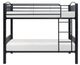 Mazin Furniture Beckett Black Twin Over Twin Bunk Bed-1