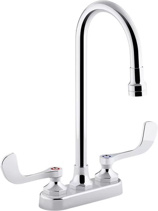 KOHLER® Triton® Bowe® Polished Chrome Centerset Bathroom Sink Faucet with Aerated Flow, Gooseneck Spout and Wristblade Handles, 1.0 Gpm-0