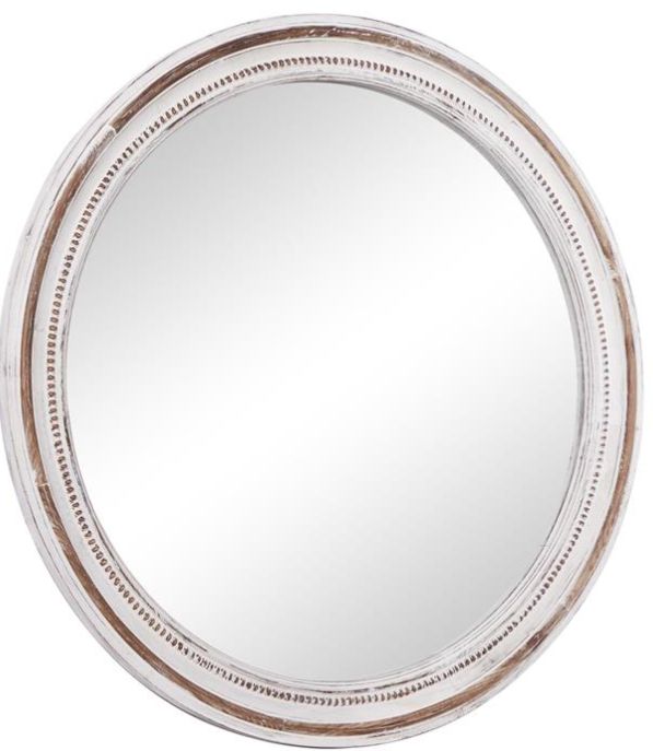 Deco Marche White Beaded Wall Mirror-1