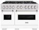 ZLINE Classic Series 48" Stainless Steel and White Matte Pro Style Dual Fuel Range with White Matte Door-0