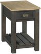 Hammary® Lyle Creek-Hamilton Toasted Caramel Chairside Table with Smoked Charcoal Base-0