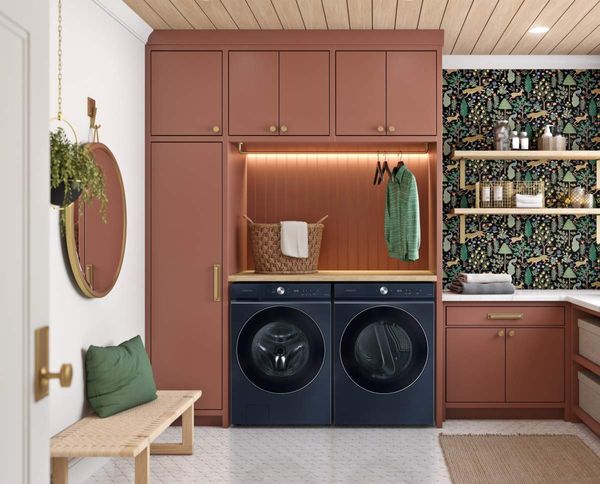 Samsung Bespoke 8900 Series Brushed Navy Front Load Laundry Pair
