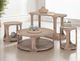 International Furniture Direct Balam Stained White Round Chairside Table-1