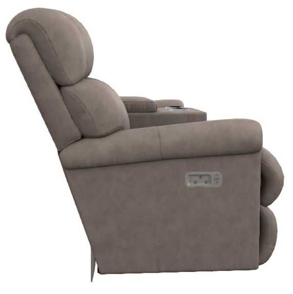La-Z-Boy® Pinnacle Stone Leather Power Wall Reclining Loveseat with Headrest and Console-3