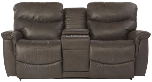 La-Z-Boy® James Steel Power Reclining Loveseat with Headrest and Console-1
