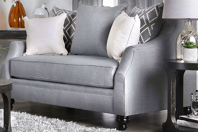 Furniture of America® Nefyn Gray Sofa and Loveseat-1