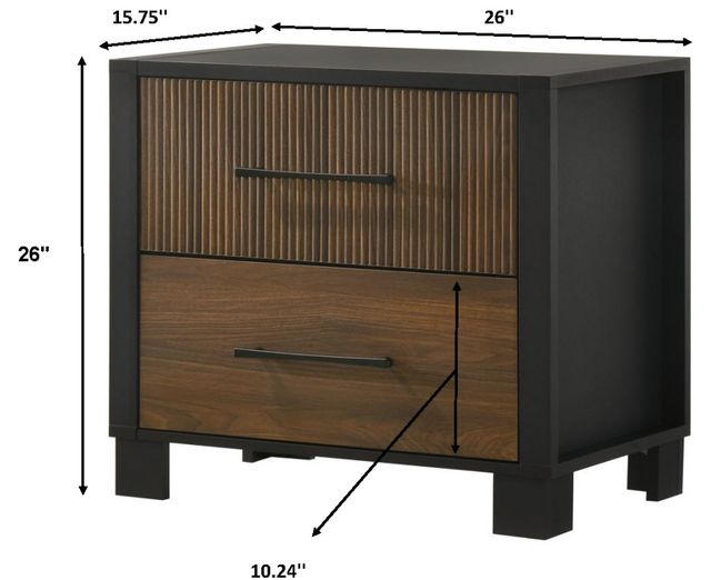 Crown Mark Nemy Black/Brown Nightstand-2