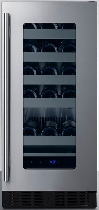 Summit® 15" 1.8 Cu. Ft. Stainless Steel Wine Cooler-1
