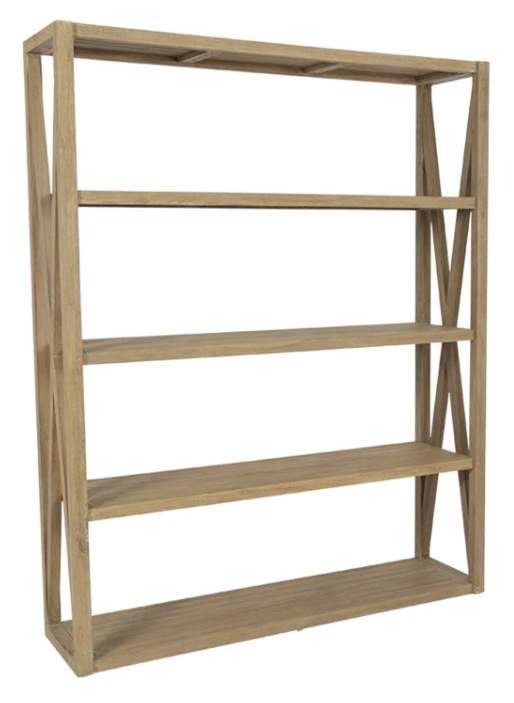 Sunset West Coastal Warm Gray Bookcase-0