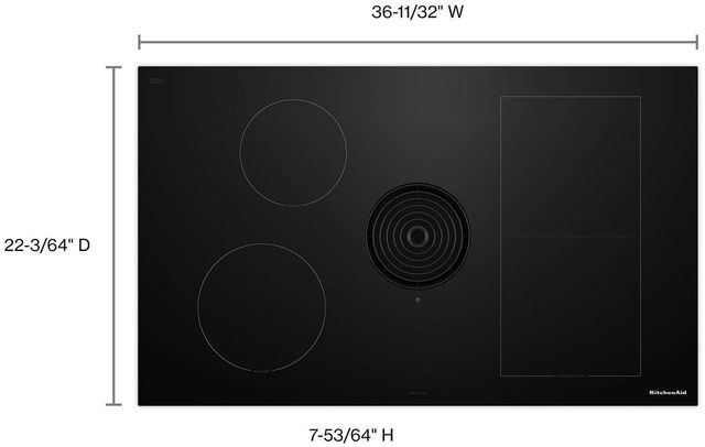 KitchenAid® NextGen 36" Black Induction Downdraft Cooktop with Bridge XL Even-Heat™ Zone-1