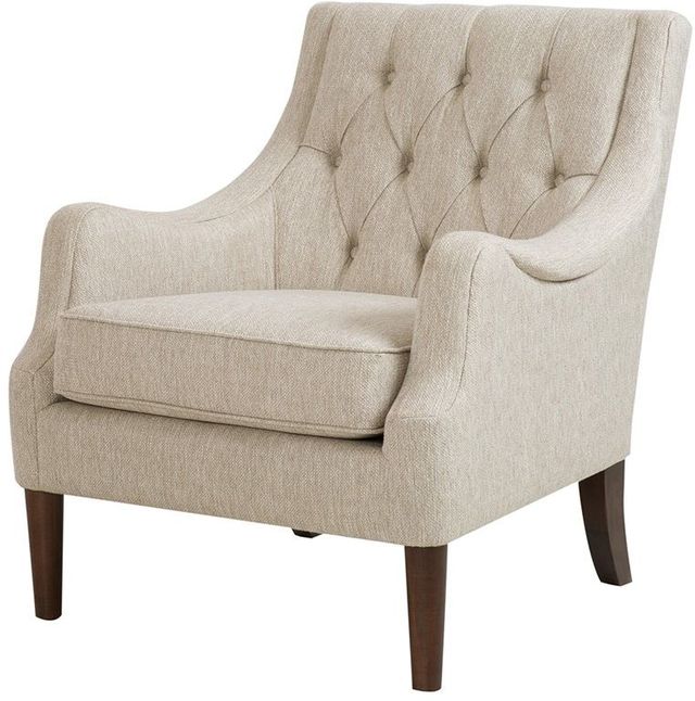 Olliix by Madison Park Beige Qwen Button Tufted Accent Chair-1