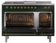 Ilve® Nostalgie II Noblesse 48'' Emerald Green Pro Style Dual Fuel Range with Brass Trim-2