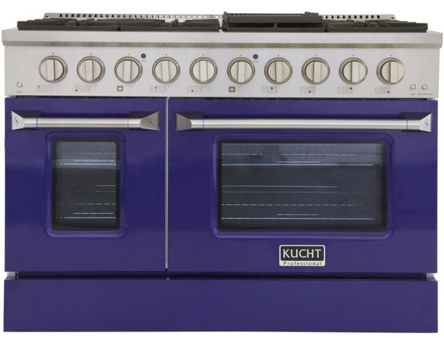Kucht Professional KNG Series 48" Stainless Steel Pro Style Liquid Propane Gas Range with Blue Door-1