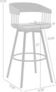 Armen Living Athena Black/Gray/Walnut Swivel Counter Stool-2