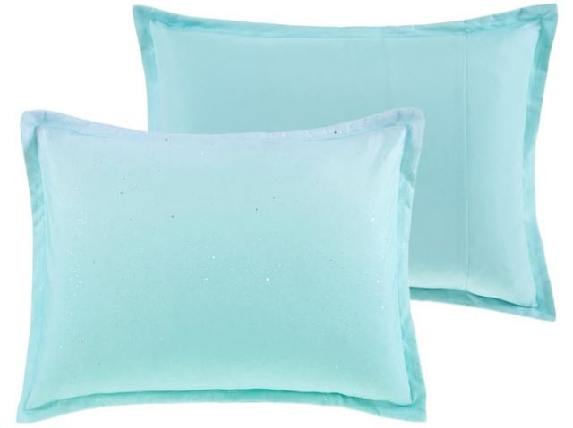 Olliix by Mi Zone Glimmer Aqua Twin/Twin XL Metallic Glitter Printed Reversible Comforter Set-2