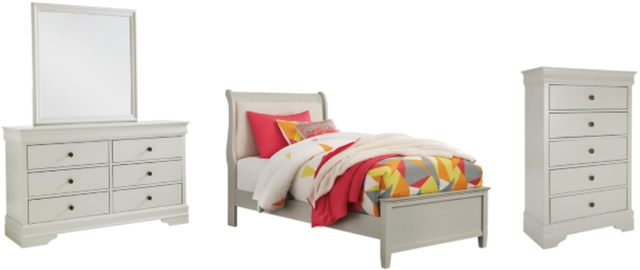 Signature Design by Ashley® Jorstad 4-Piece Gray Twin Sleigh Bed Set-0