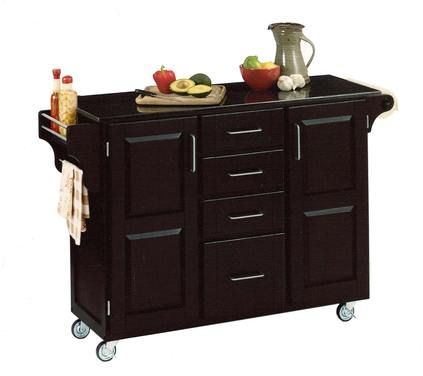 homestyles® Create-a-Cart Black/Black Granite Kitchen Cart