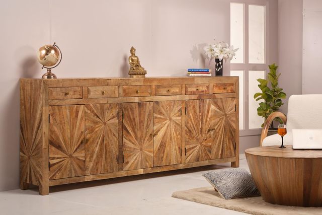 Jaipur Furniture Geometric Palettes Cayley Brown Jumbo Sideboard-3