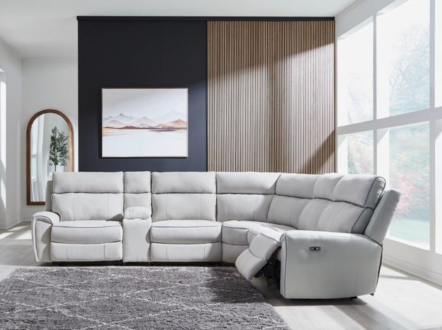 Signature Design by Ashley® Grafton Pike 6-Piece Ash/Pearl Modular Power Reclining Sectional-1
