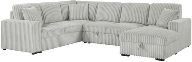 Coaster® Devonshire 3-Piece Gray U-Shape Sleeper Sectional and Storage Chaise -1