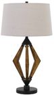 Cal® Lighting & Accessories Valence Brown/White Table Lamp-0