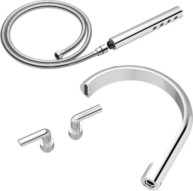 Brizo Roccesco™ Polished Chrome 2-Handle Tub Filler Trim Kit with Bent Lever Handles-0