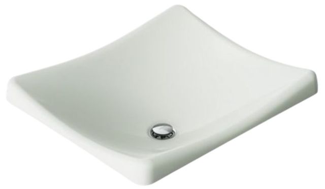 Kohler DemiLav® Sea Salt 18.25" Rectangular Vessel Bathroom Sink, No Overflow-0