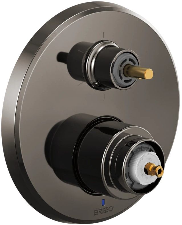 Brizo Levoir® Brilliance® Black Onyx Pressure Balance Valve With Integrated 6-Function Diverter Trim - Less Handles-0