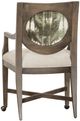 Fairfield® Customizable Rocco Leather Dining Arm Chair with 2 Casters-3
