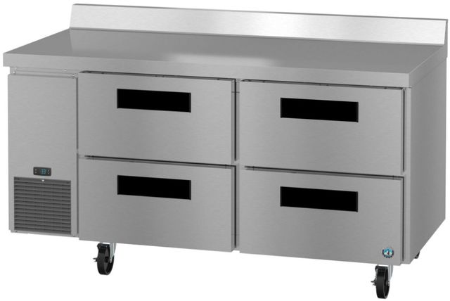 Hoshizaki Steelheart® 67" 19.97 Cu. Ft. Stainless Steel Two Section Worktop Side Mount Refrigerator with Stainless Drawers-3