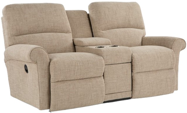La-Z-Boy® Robin Taupe Manual Reclining Loveseat with Console
