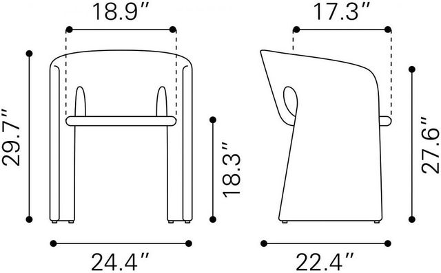 Zuo® Modern Rosyth Tan Dining Arm Chair-2