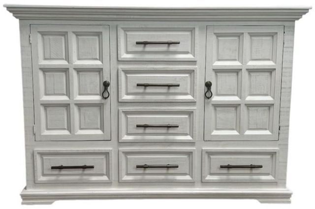 Million Dollar Rustic Coliseo Frosted White/Gold Dresser with Hardware-0