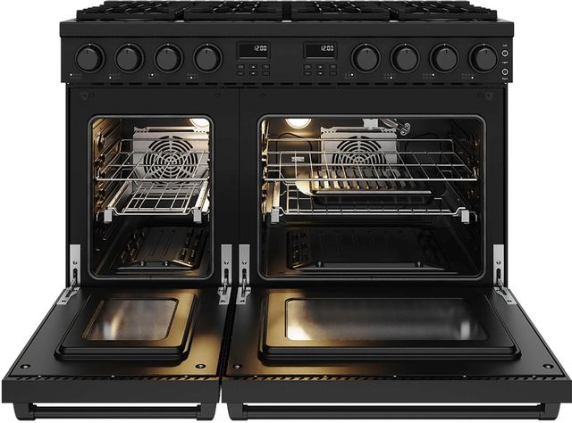 Thor Kitchen A Series 48" Black Matte Pro Style Gas Range with Black Hardware-1