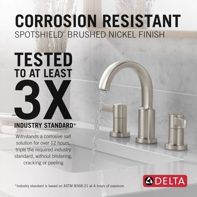 Delta Albion™ Spotshield Brushed Nickel 2-Handle Widespread Bathroom Faucet-4