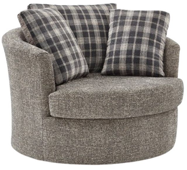 Best® Home Furnishings Customizable Field & Stream Home Astro Swivel Glider Chair with Multi-Fabric Plaid Pillows