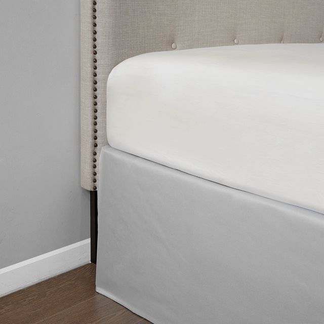 Olliix by Madison Park Grey Simple Fit Wrap Around Adjustable Bed Skirt-4