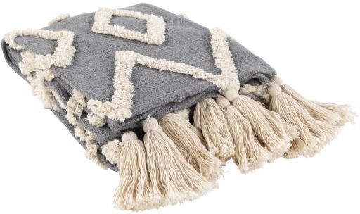 Surya Tut Medium Gray 50"x60" Throw Blanket-1
