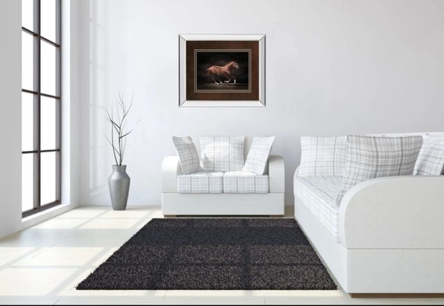 Classy Art Stallion on Black by Edoma Photo Mirror Framed Wall Art-3
