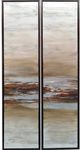 Crestview Collection Mossy 2-Piece Off-White/Red Wall Art Set-0