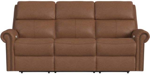 Flexsteel® Customizable Bernard 89" Leather Power Reclining Sofa with Console, Headrest and Lumbar-1