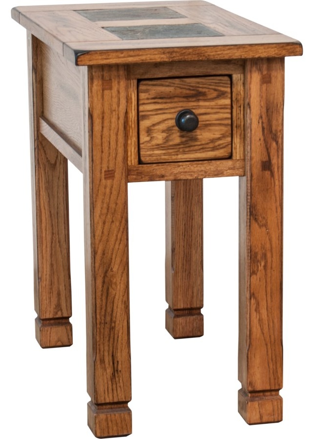 Sunny Designs Sedona Rustic Oak Slate Inlay Chair Side Table Kubin s Furniture Mattress St. Louis Michigan