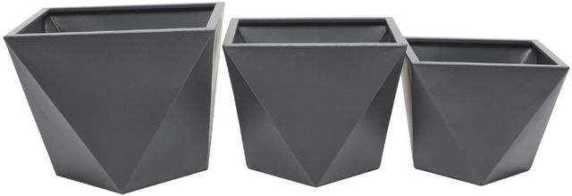 Deco Marche CosmoLiving by Cosmopolitan 3-Piece Gray Indoor Outdoor Planter-0